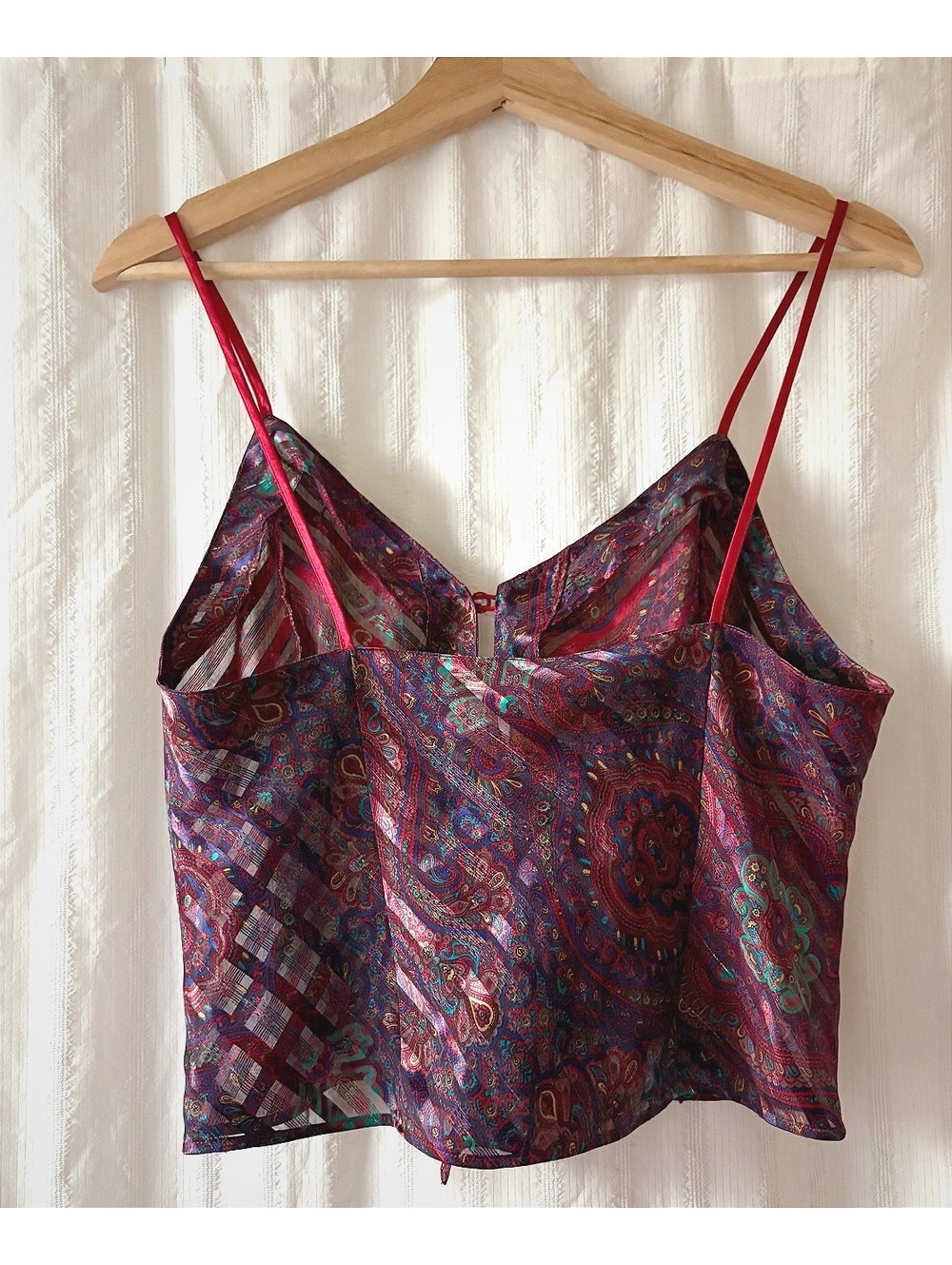 90s Victoria's Secret Sheer Button-Up Camisole Top with Paisley Pattern #vintage - Picture 2 of 4